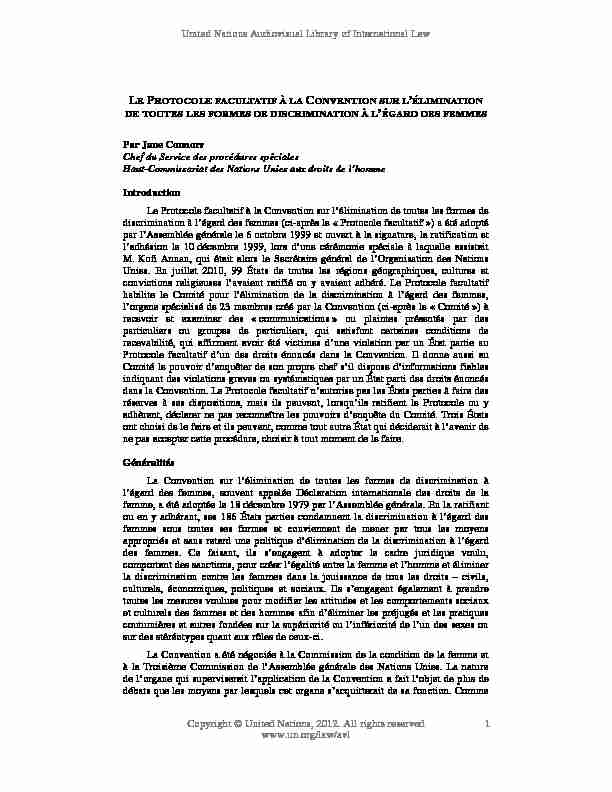 [PDF] Le Protocole facultatif à la Convention sur lélimination de toutes les