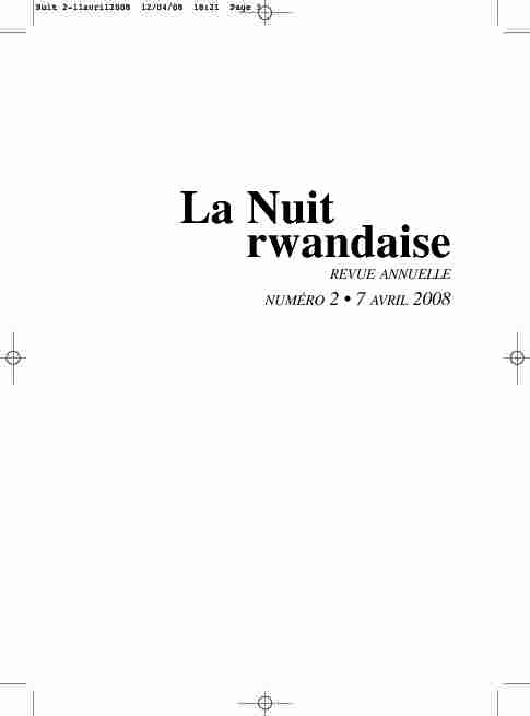 La Nuit rwandaise n°2 - 7 Avril 2008