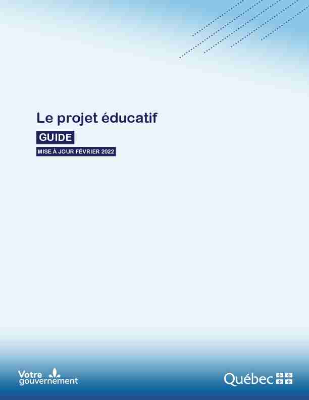 GUIDE - Le projet éducatif - Gouvernement du Québec