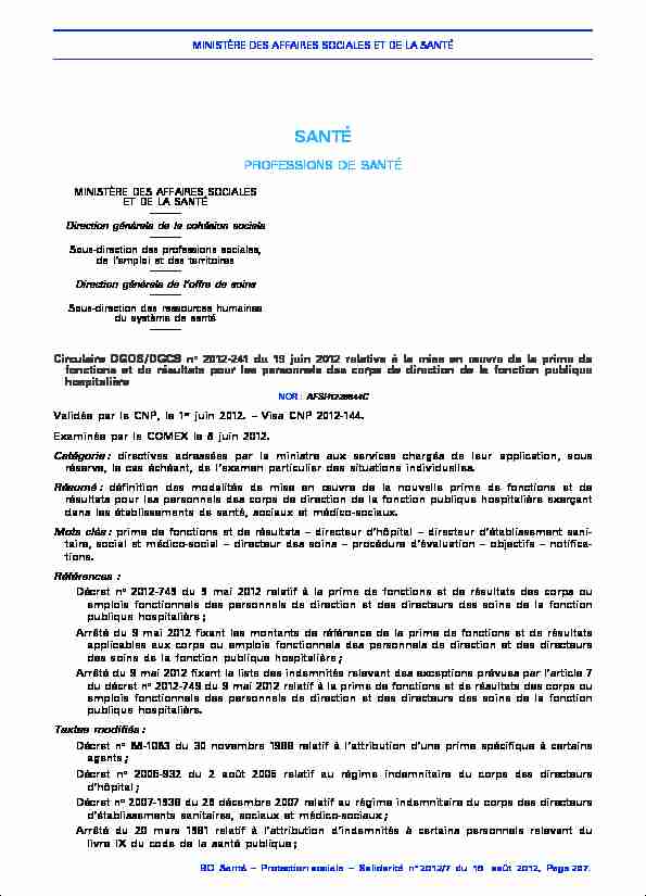 PROFESSIONS DE SANTÉ - Ministère des Solidarités et de la