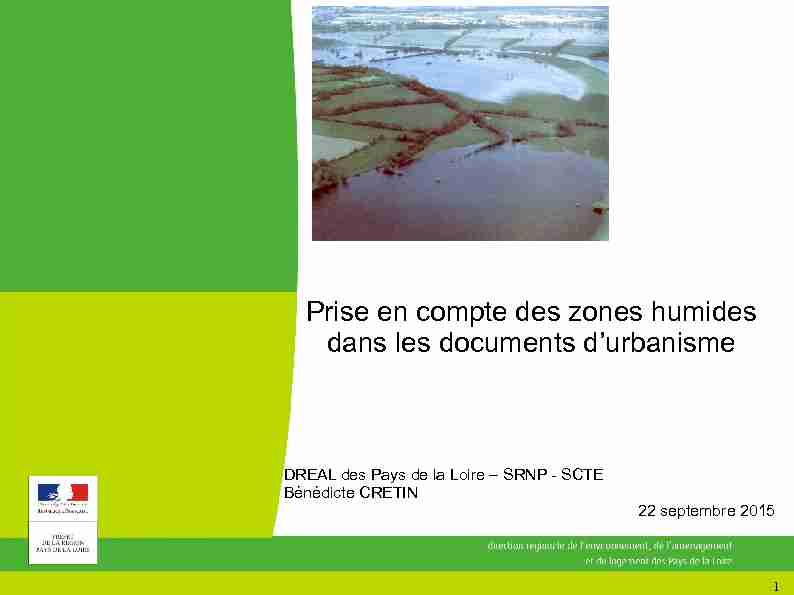 [PDF] Prise en compte des zones humides dans les documents durbanisme