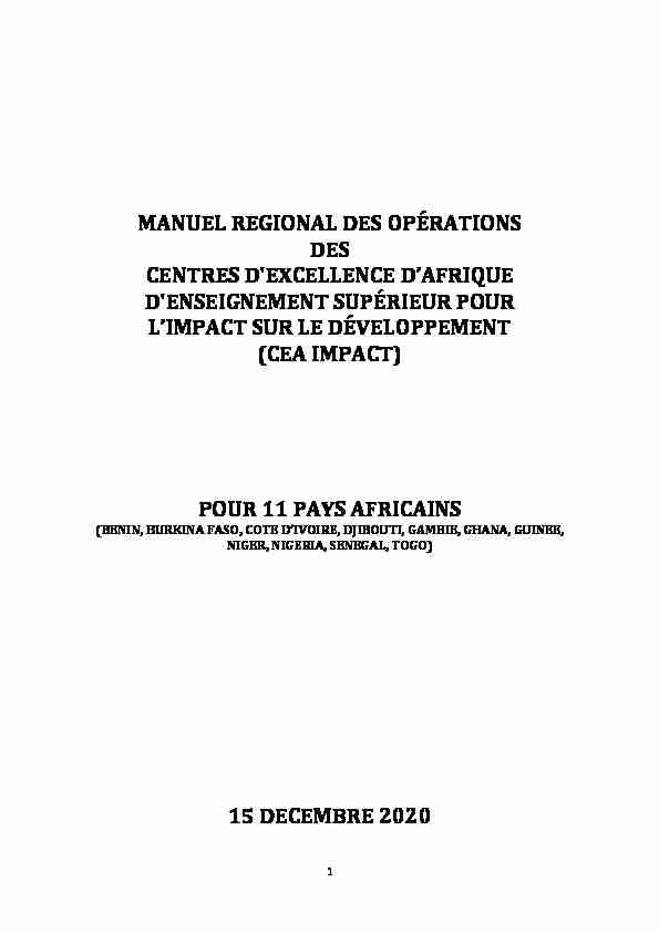 [PDF] MANUEL REGIONAL DES OPÉRATIONS DES CENTRES D  - ACE
