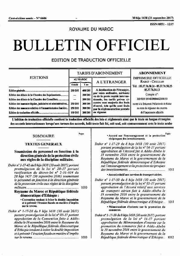 BULLETIN OFFICIEL - Gazettes.Africa