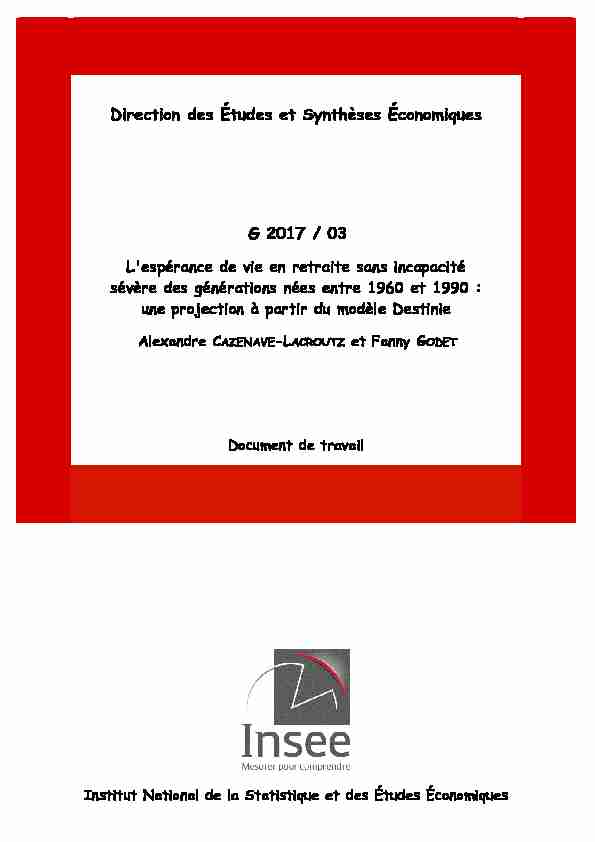 Direction des Études et Synthèses Économiques G 2017 / 03
