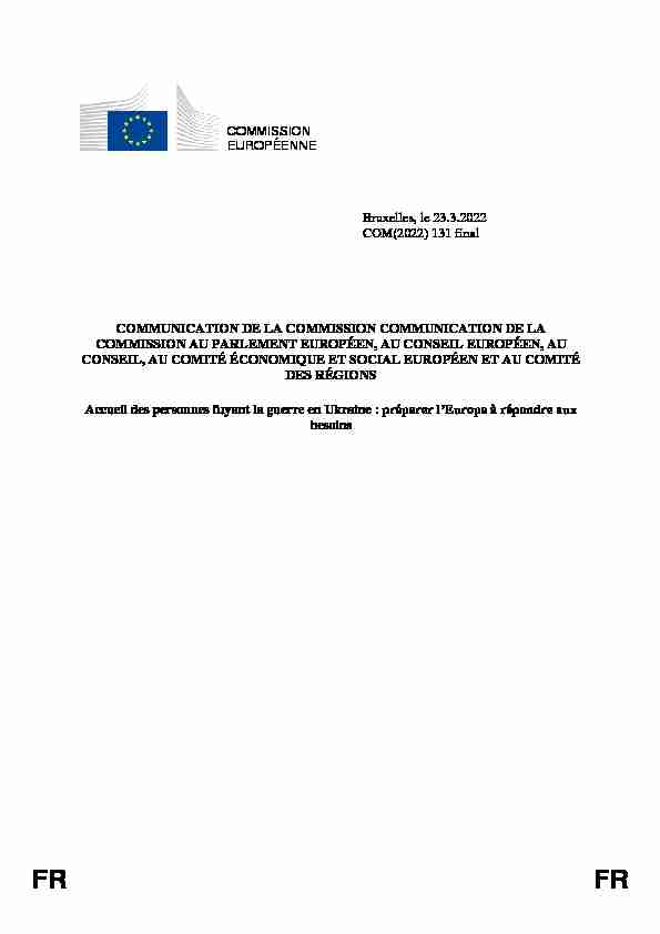 COMMISSION EUROPÉENNE Bruxelles le 23.3.2022 COM(2022