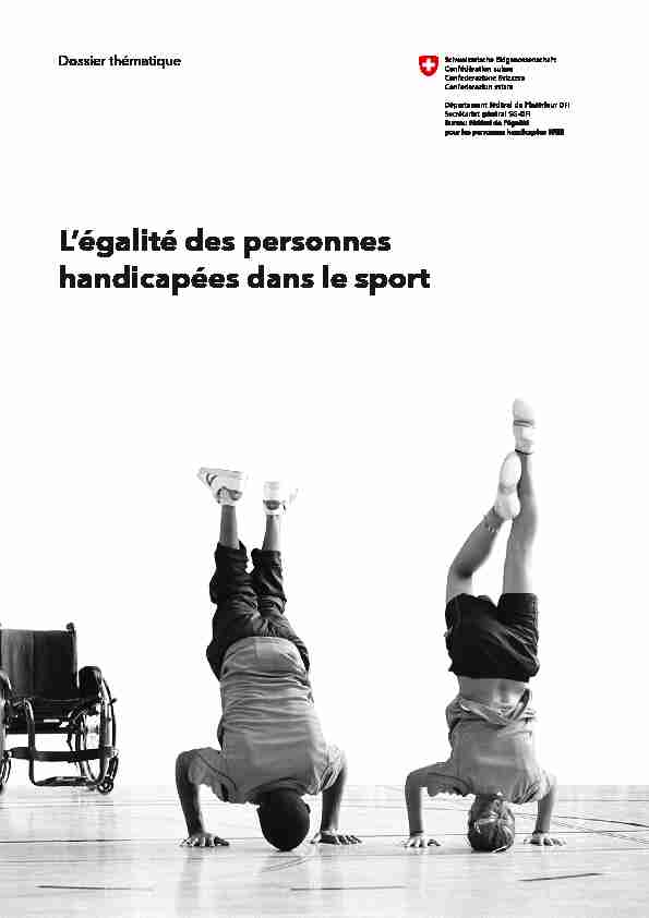 [PDF] Légalité des personnes handicapées dans le sport  sportanddevorg