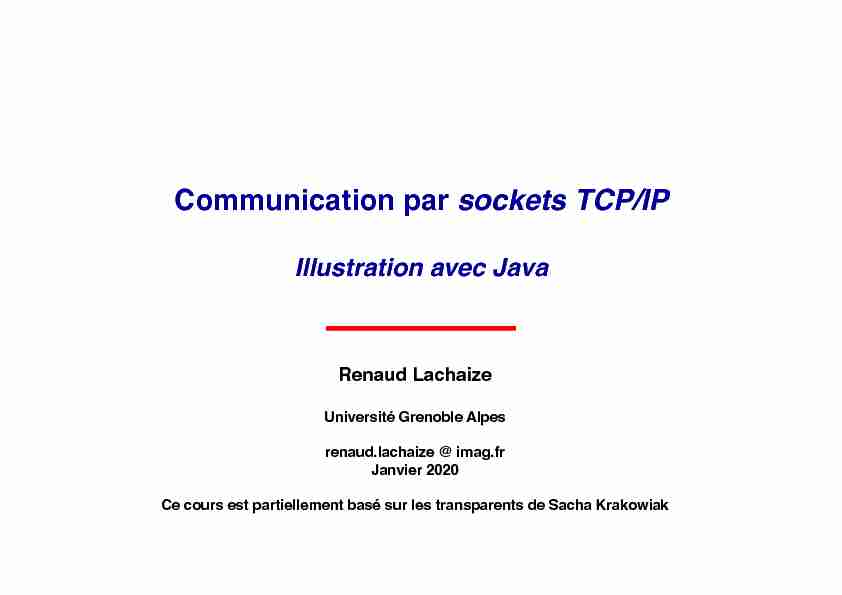 Communication par sockets TCP/IP