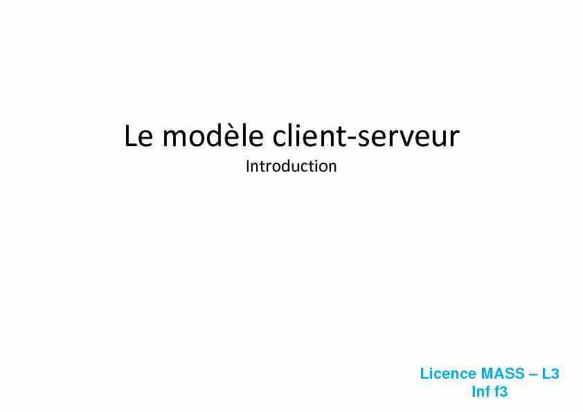 [PDF] Le modèle client-serveur