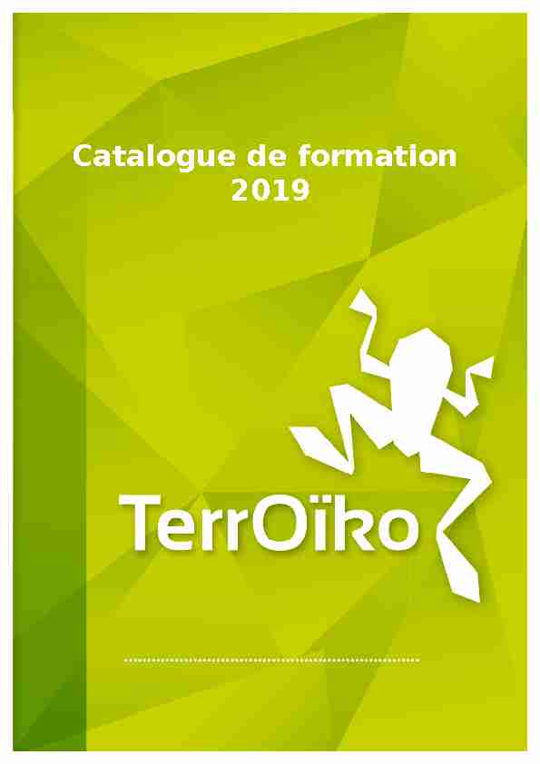 Catalogue de formation 2019