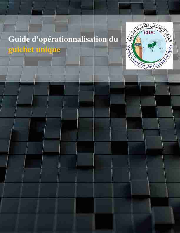 [PDF] Guide dopérationnalisation du - guichet unique