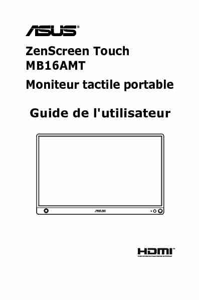 ZenScreen Touch MB16AMT Moniteur tactile portable Guide de l