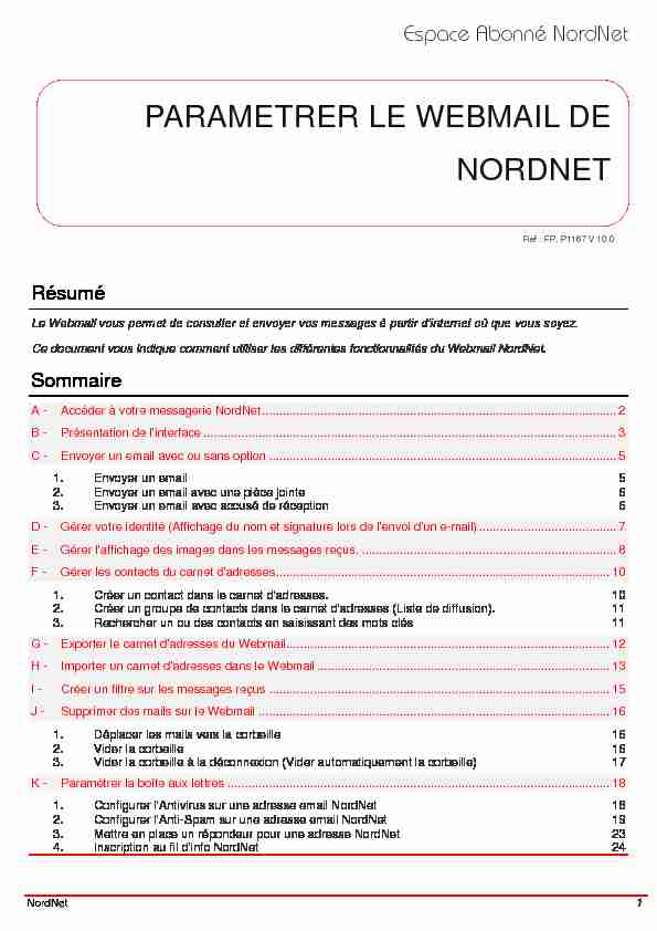 Paramétrer le Webmail de NordNet (Nouvelle Version)
