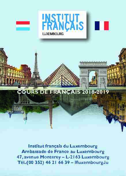 [PDF] COURS DE FRANÇAIS 2018-2019 - Institut Français Du Luxembourg