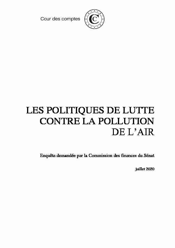 Rapport Les politiques de lutte contre la pollution de lair