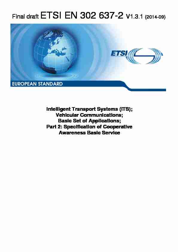 Final draft ETSI EN 302 637-2 V1.3.1 (2014-09)