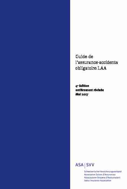 Guide de lassurance-accidents obligatoire LAA