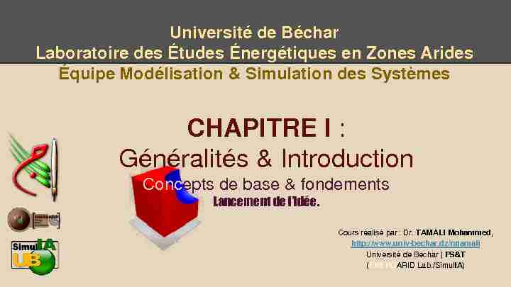 CHAPITRE I : Généralités & Introduction