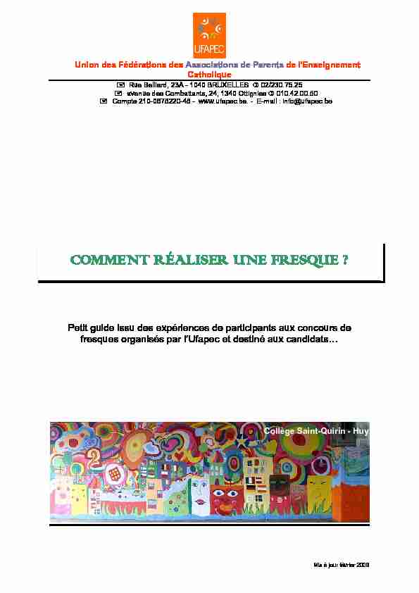 [PDF] COMMENT RÉALISER UNE FRESQUE ? - UFAPEC