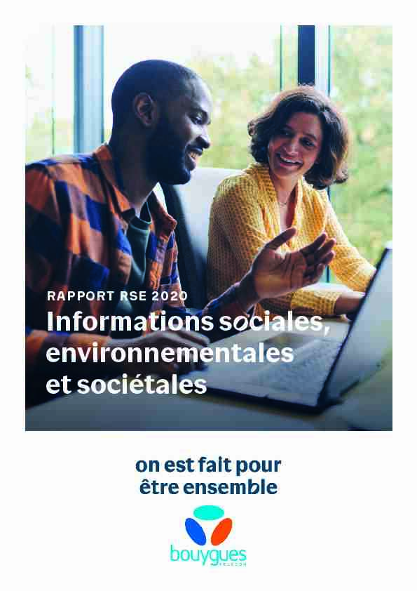 Informations sociales environnementales et sociétales