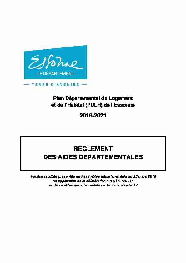 [PDF] REGLEMENT DES AIDES DEPARTEMENTALES - Conseil