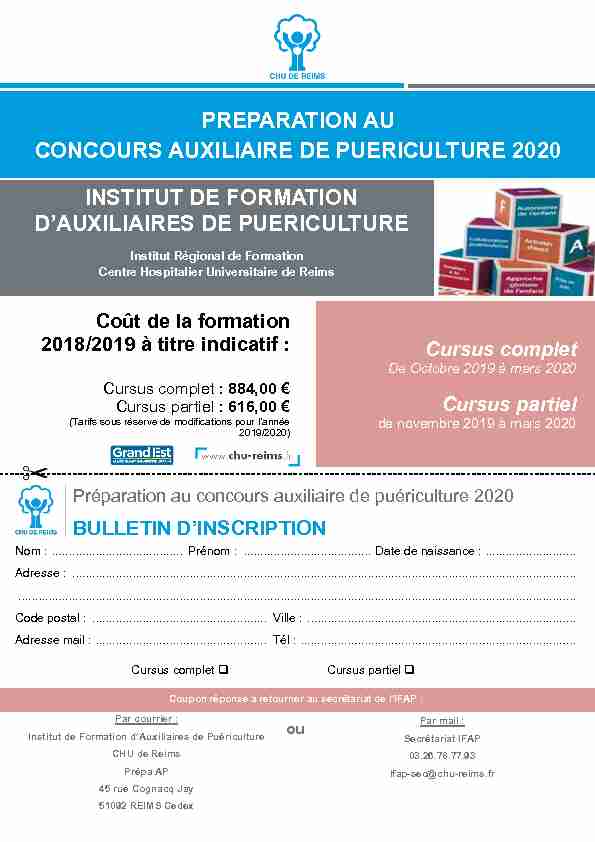 PREPARATION AU CONCOURS AUXILIAIRE DE PUERICULTURE