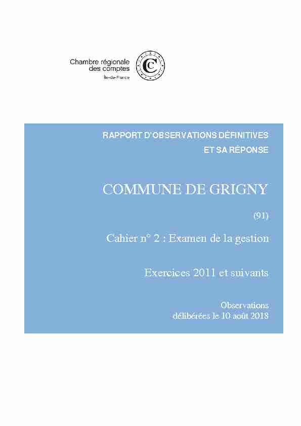 [PDF] COMMUNE DE GRIGNY - Cour des comptes