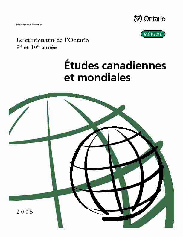 Études canadiennes et mondiales