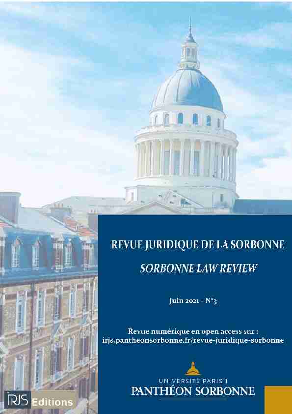 Revue Juridique de la Sorbonne n°3