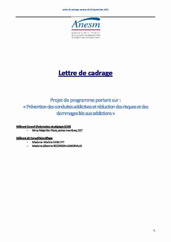 [PDF] Lettre de cadrage - Haute Autorité de Santé