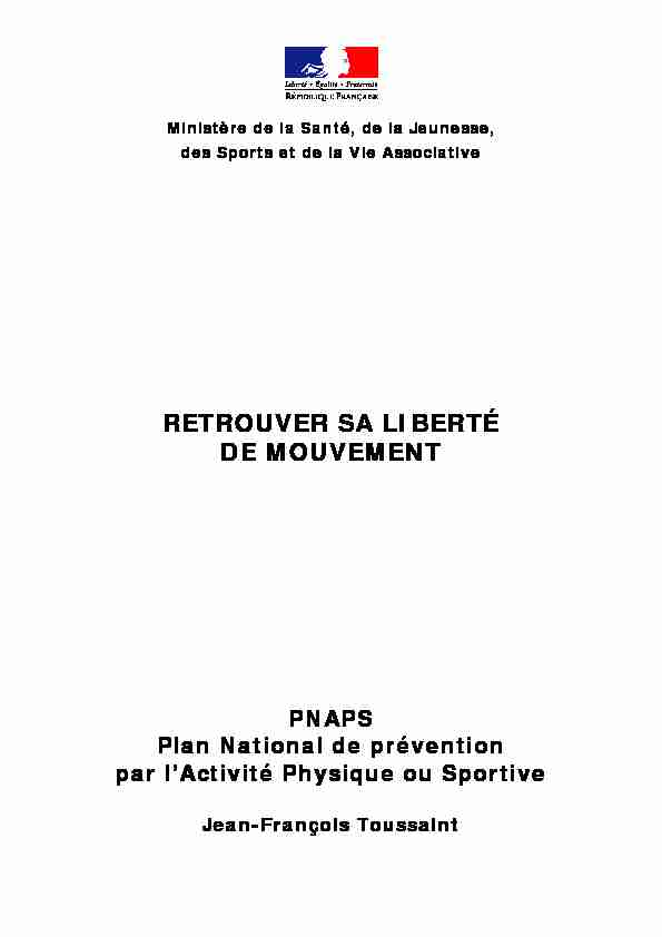 PNAPS Plan National de prévention par lActivité Physique ou Sportive