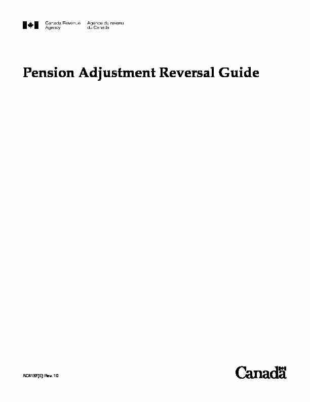 Pension Adjustment Reversal Guide