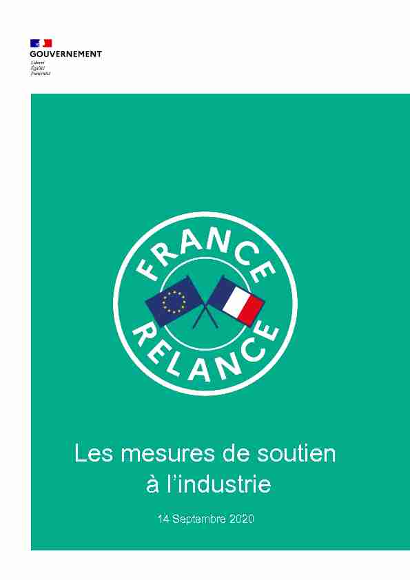 France Relance : Les mesures de soutien à lindustrie - 14