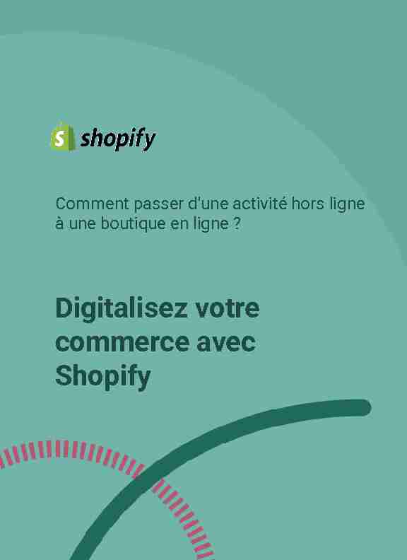 Digitalisez votre commerce avec Shopify