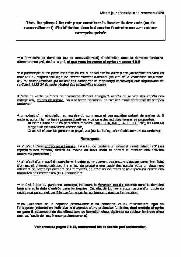 Constitution du dossier de demande dhabilitation Ent PrivÃ©e MAJ