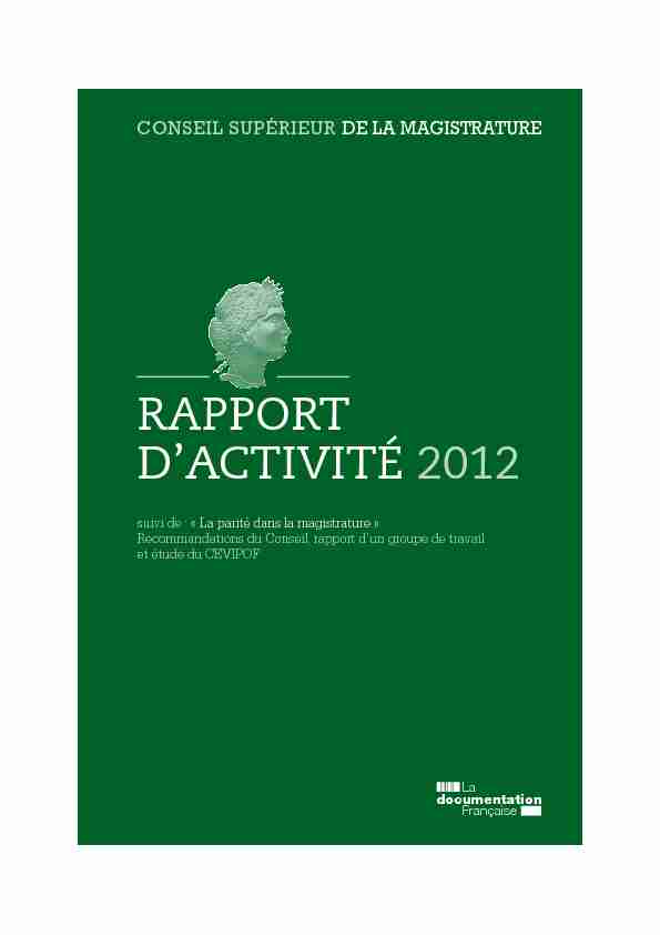 RAPPORT DACTIVITÉ 2012