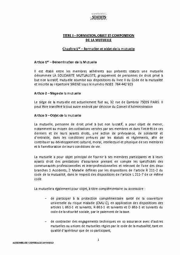[PDF] statutspdf - La Solidarité Mutualiste