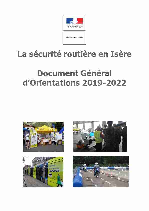 La sécurité routière en Isère Document Général dOrientations 2019
