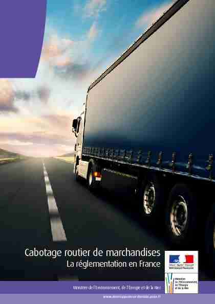 Cabotage routier de marchandises - La réglementation en France