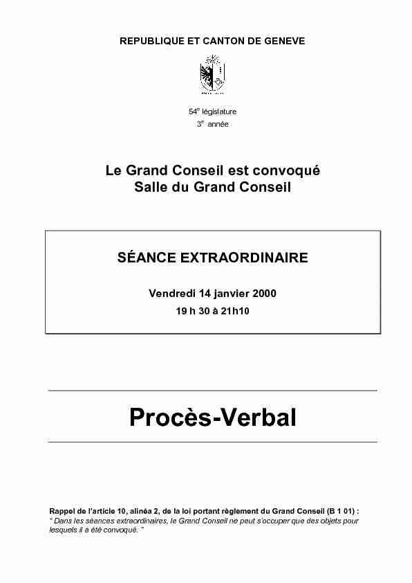 [PDF] Procès-verbaux des sessions du Grand Conseil pour l  - GECH