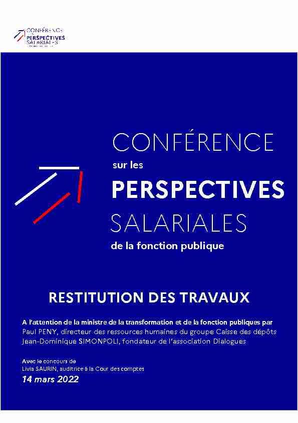 CONFÉRENCE PERSPECTIVES SALARIALES