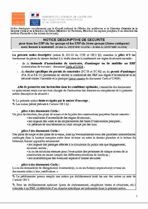 [PDF] NOTICE DESCRIPTIVE DE SECURITE pour les ERP du  - SDIS 91
