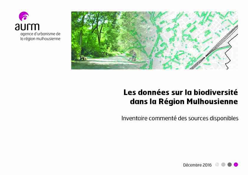 Les données sur la biodiversité dans la Région Mulhousienne