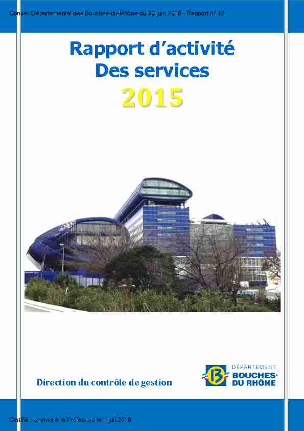 [PDF] Rapport dactivité des services du Département des Bouches du