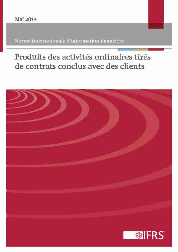 IFRS 15 Produits des activités ordinaires tirés de contrats