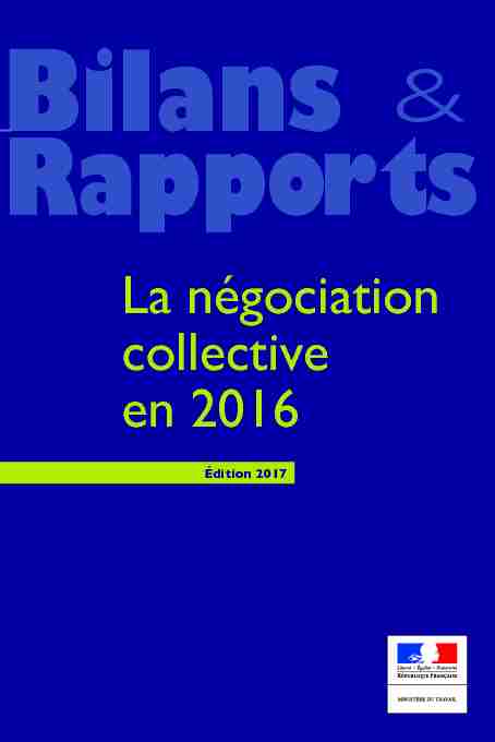 La négociation collective en 2016