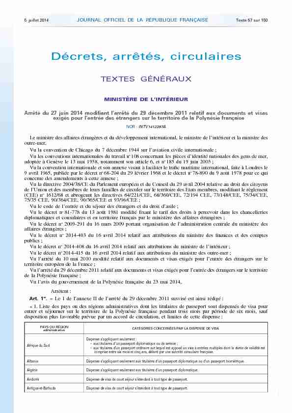 [PDF] Journal officiel de la République française - N° 154 du 5 juillet 2014