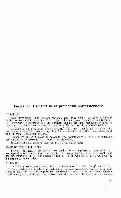 [PDF] Formation élémentaire et promotion professionnelle - CORE