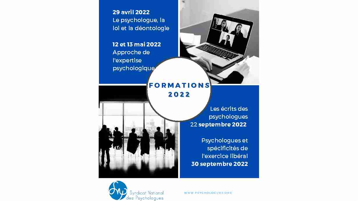 FORMATIONS 2022 SNP