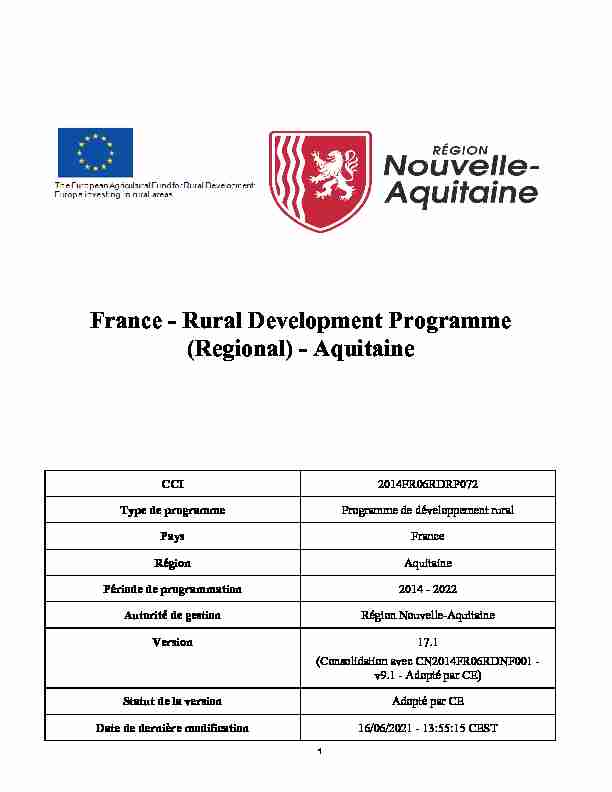 France - Rural Development Programme (Regional) - Aquitaine