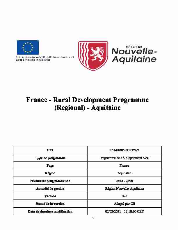 France - Rural Development Programme (Regional) - Aquitaine